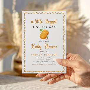 Invitación Pequeño tema de comida nugget Gracioso Baby Shower