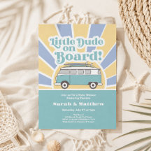 Pequeño tipo a bordo retro baby shower