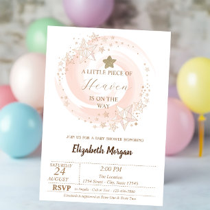 Invitación Pequeño Trozo de Cielo Estrellas Brillantes Baby S