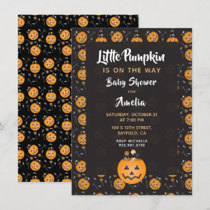 Invitación Pequeño Truco De Calabaza O Tratamiento De Baby Sh