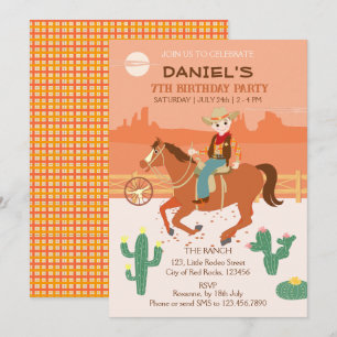 Invitación Pequeño vaquero de Guay y fiesta de cumpleaños de 