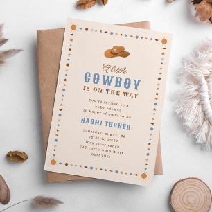 Invitación Pequeño vaquero en camino, Fiesta de bebé occident