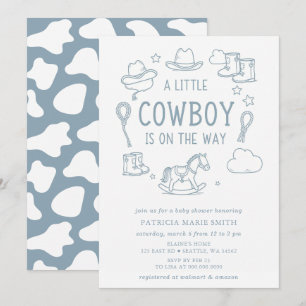 Invitación Pequeño Vaquero Está En Camino Chico Baby Shower