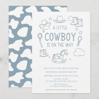 Invitación Pequeño Vaquero Está En Camino Chico Baby Shower