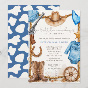 Invitación Pequeño Vaquero Está En Camino Chico Shower De Bie