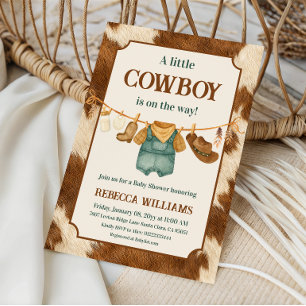 Invitación Pequeño Vaquero Vaca Ropa de Vaquero Occidental pa