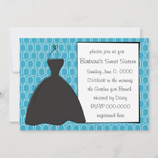 Invitación Pequeño vestido negro (Anverso)