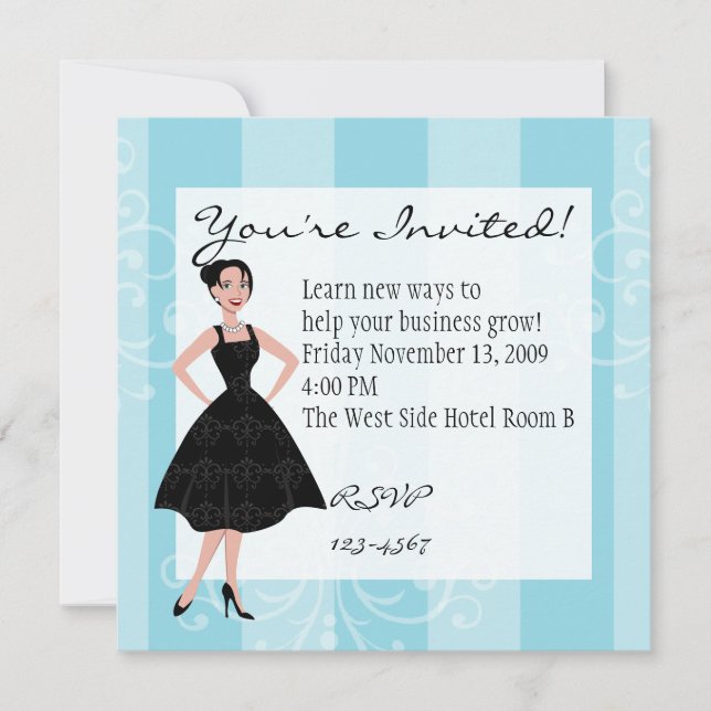 Invitación pequeño vestido negro (Anverso)