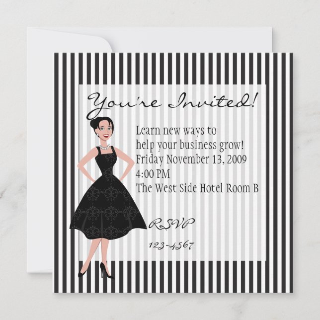 Invitación pequeño vestido negro (Anverso)