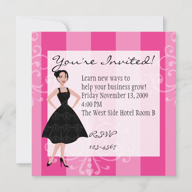 Invitación pequeño vestido negro (Anverso)