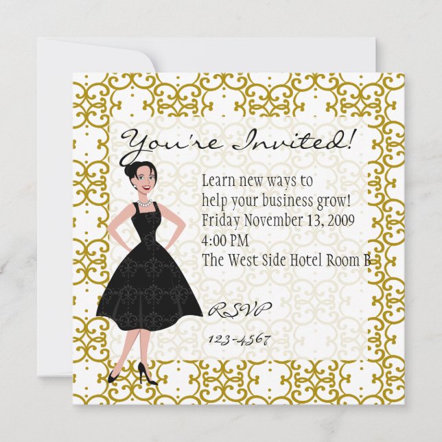 Invitación pequeño vestido negro (Anverso)
