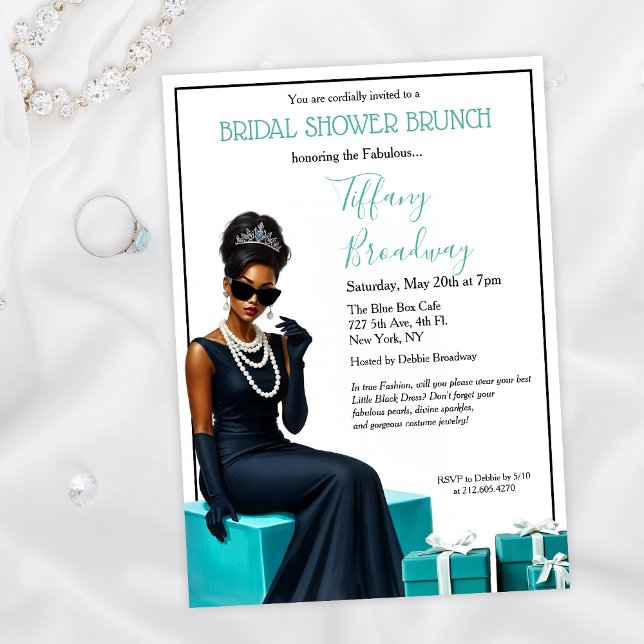 Invitación Pequeño vestido negro azul Glam Brilla Ducha (Subido por el creador)