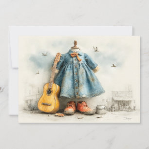 Invitación Pequeño Violinista - Chica del primer cumpleaños