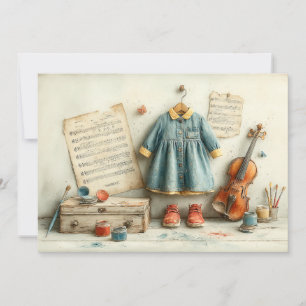 Invitación Pequeño Violinista - Chica del primer cumpleaños