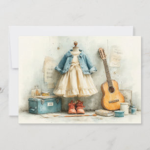 Invitación Pequeño Violinista - Chica del primer cumpleaños