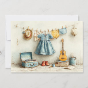 Invitación Pequeño Violinista - Chica del primer cumpleaños