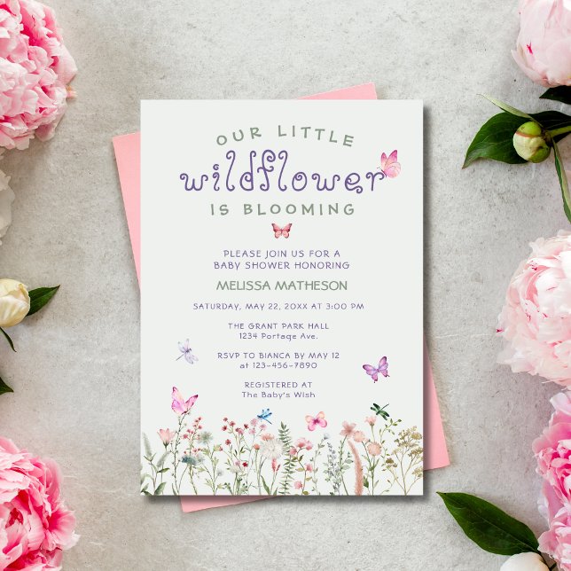 Invitación Pequeño Wildlfower está floreciendo Chica Baby Sho (Subido por el creador)