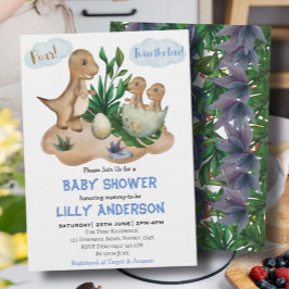 Invitación ¡Pequeño y adorable fiesta de Dinosaurios! ¡Rugir!