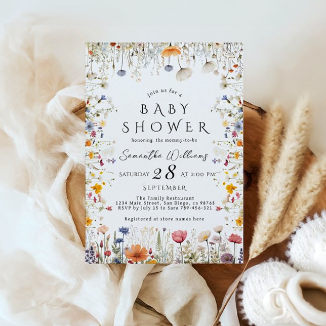 Invitación Pequeño y brillante Baby Shower de flores silvestr (Subido por el creador)