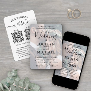 Invitación Pequeño y Chic QR Todo en Uno Superposición de Fot