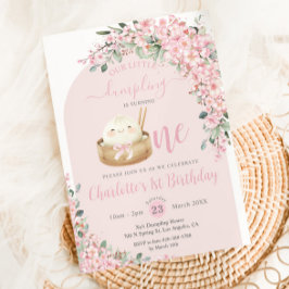 Invitación Pequeño y curado cerezo en flor primer cumpleaños