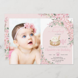 Invitación Pequeño y curado cerezo en flor primer cumpleaños