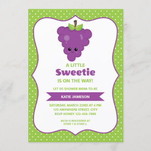 Invitación Pequeño y dulce Baby Shower de uva