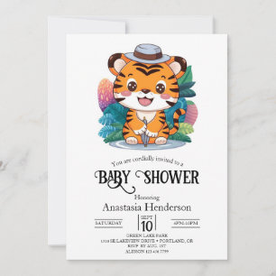 Invitación Pequeño y encantador tigre Baby Shower digital