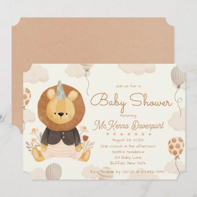 Invitación Pequeño y lindo amigo Baby Shower (Anverso / Reverso)