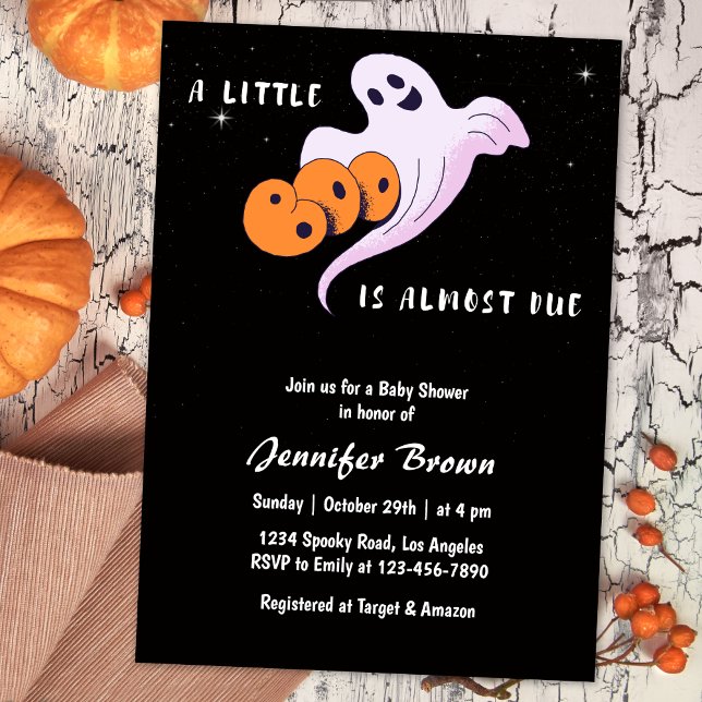 Invitación Pequeño y lindo Boo Fantasma Baby Shower (Subido por el creador)