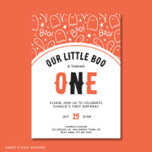 Pequeño y lindo Boo Primer Cumpleaños Halloween