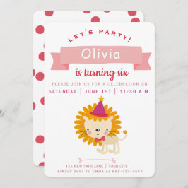 Invitación Pequeño y lindo león | Fiesta de cumpleaños para n