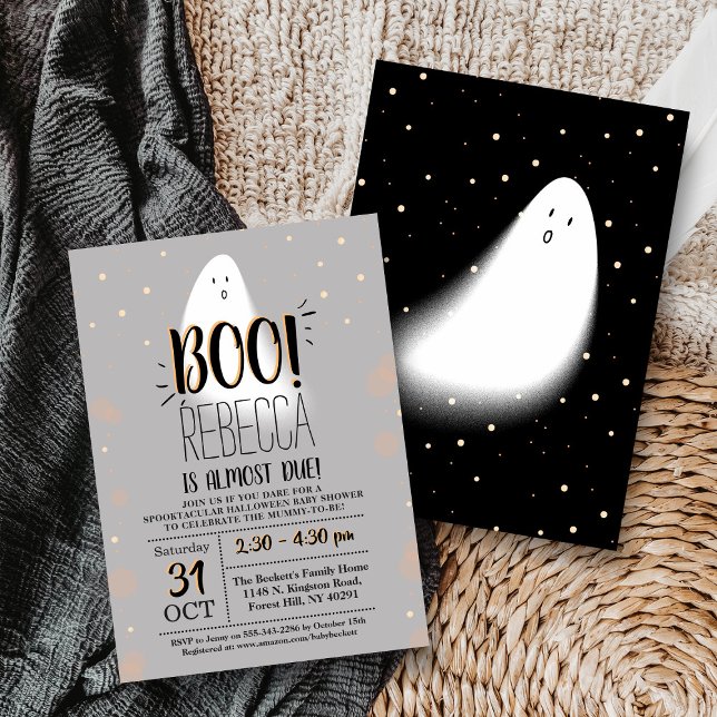 Invitación ¡Pequeño Y Moderno Boo! Baby Shower de Halloween (Subido por el creador)