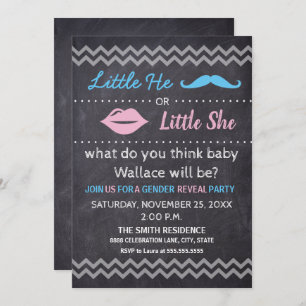 Invitación Pequeño y pequeño que le gusta el género de bigote