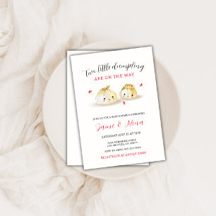 Invitación Pequeño y pequeño zumbido hongos gemelos Baby Show