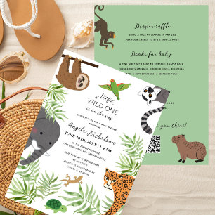 Invitación Pequeño y salvaje Baby Shower todo en un código QR