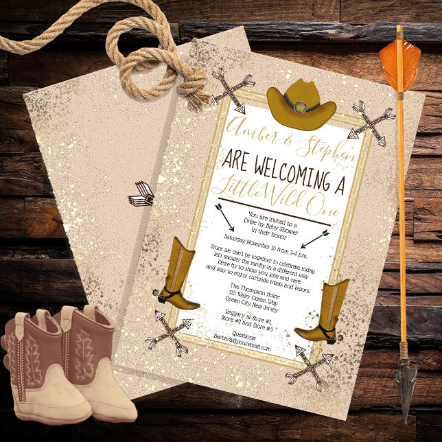 Invitación Pequeño y salvaje One Western Drive de Baby Shower (Subido por el creador)