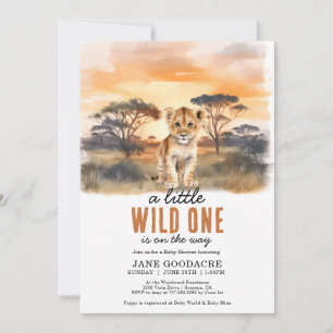 Invitación Pequeño y salvaje un animal de Safari Cheetah Baby