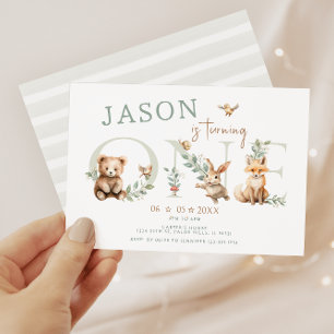 Invitación Pequeño y salvaje, un Woodland, primer cumpleaños
