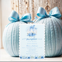 Pequeño zapato de calabaza azul Baby Shower