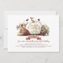 Pequeños animales de la huerta de calabaza caen cu