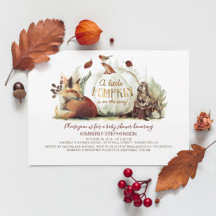 Invitación Pequeños animales de la huerta de calabaza caen en