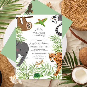 Invitación Pequeños animales salvajes de la jungla en Baby Sh