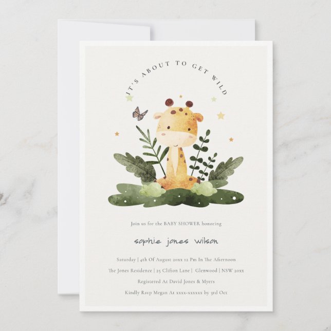 Invitación Pequeños animales salvajes de la jungla tropical B (Anverso)