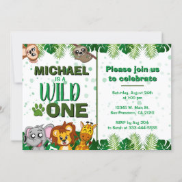 Invitación Pequeños animales salvajes de una jungla Safari pr