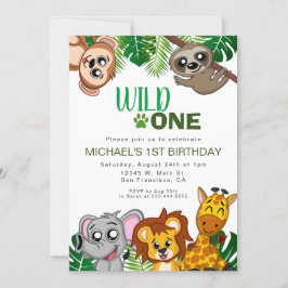 Invitación Pequeños animales salvajes de una jungla Safari pr