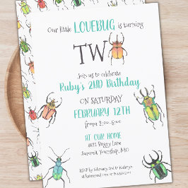 Invitación Pequeños bugs de amor cumplen dos años