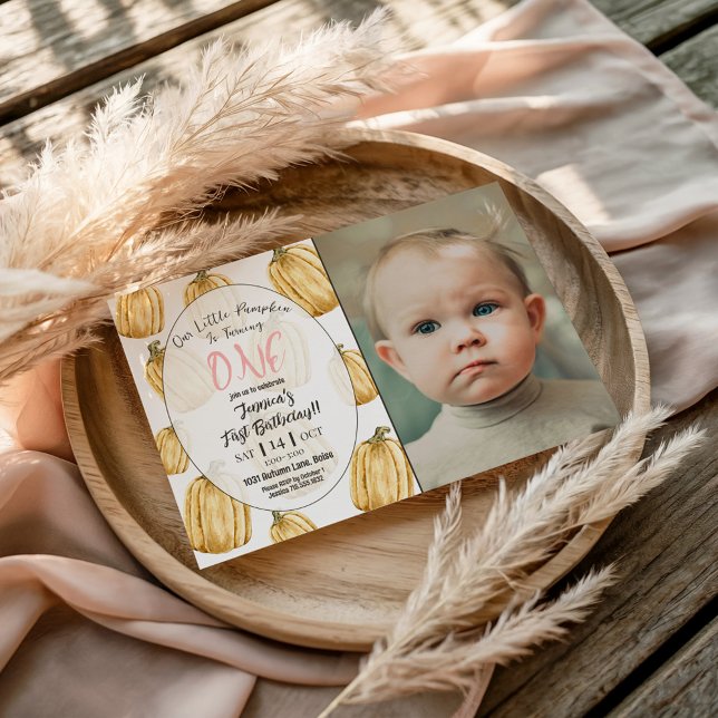 Invitación Pequeños Chicas de calabaza Foto de cumpleaños oto (Subido por el creador)