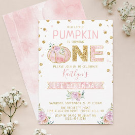 Invitación Pequeños Chicas de calabaza Primer cumpleaños