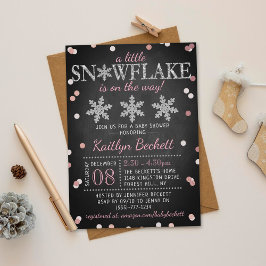 Invitación Pequeños Chicas de copo de nieve en Baby Shower